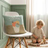 Naamkussen met ijsjes print groen kinderkamer decoratie