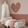 Muursticker hartje in roestbruin met roze 7 muursticker hartje bruin voor de meisjeskamer hiphuisje