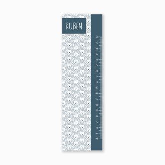 groeimeter met leeuwen in donkerblauw kinderkamer decoratie vrijstaand