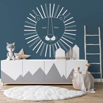 xl behang met leeuw in donkerblauw voor de kinderkamer hiphuisje