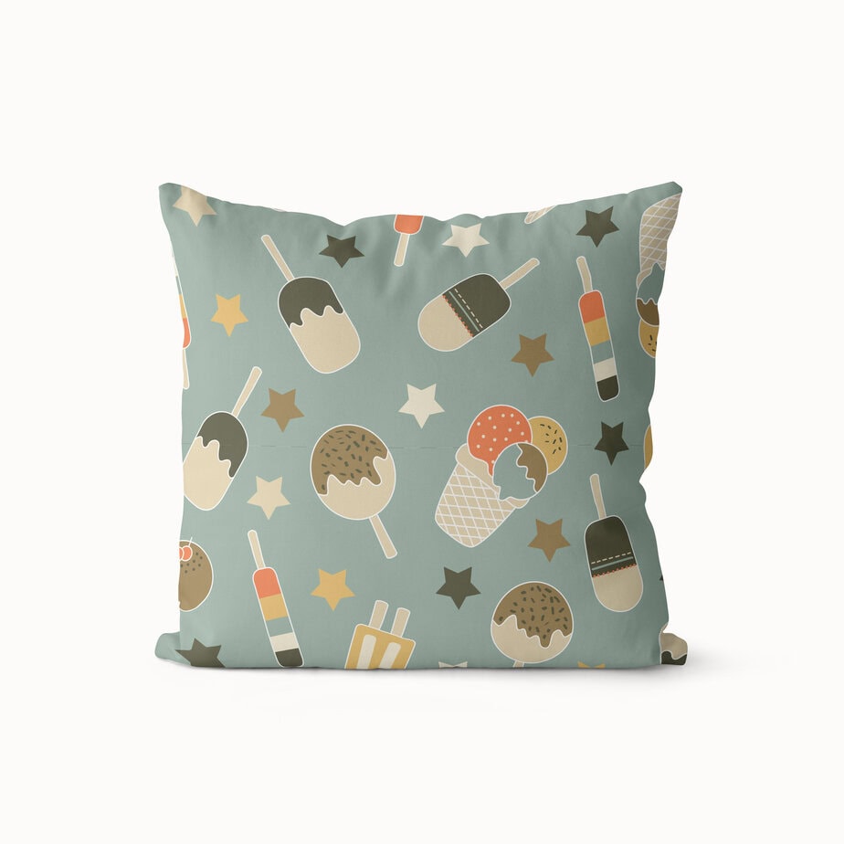 kussen ijsjes in groen grijze kleur hiphuisje