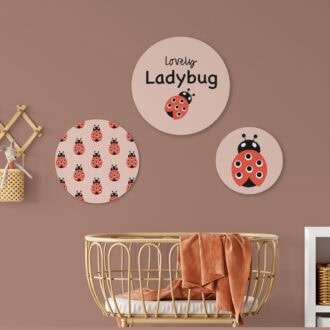 muurcirkels kinderkamer lieveheersbeestjes roze hiphuisje