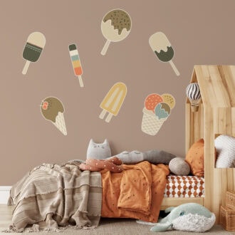 muurstickers ijsjes 50 cm bruintinten
