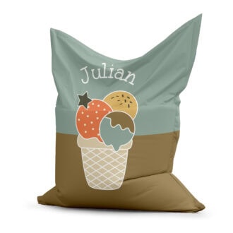 zitzak met ijsjes print in groen - grijs kinderkamer