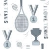 behang tennis XL print wit