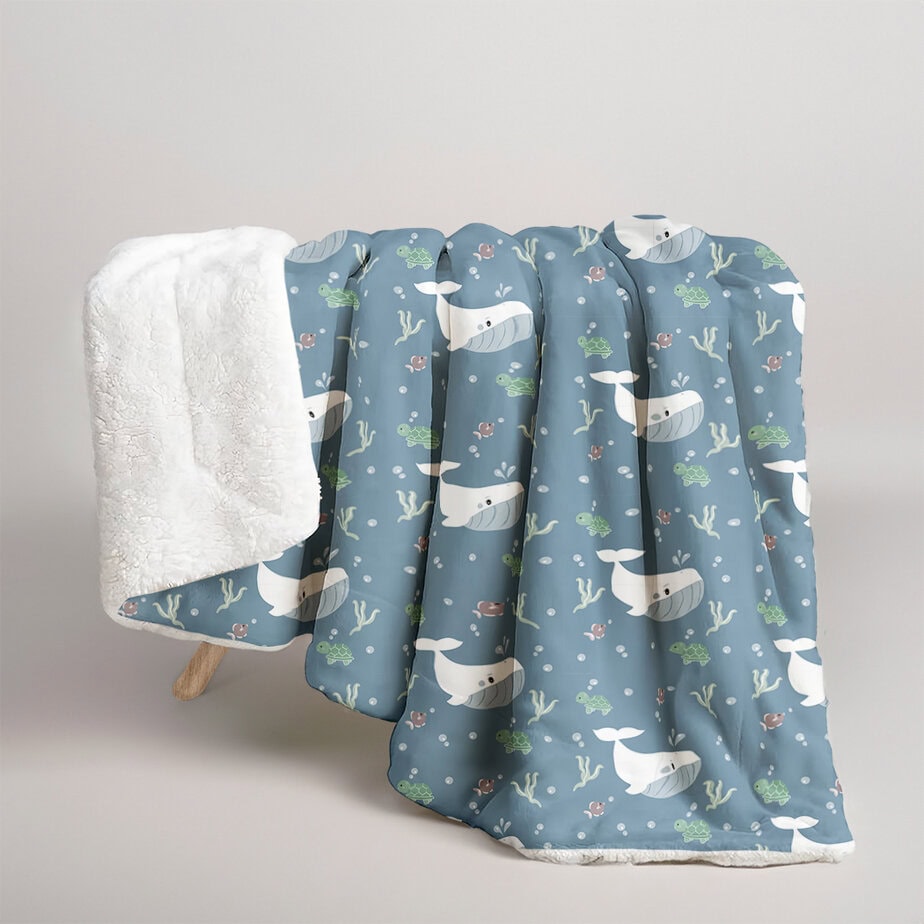 Home 8 fleece deken walvis print klein voor de kinderkamer hiphuisje