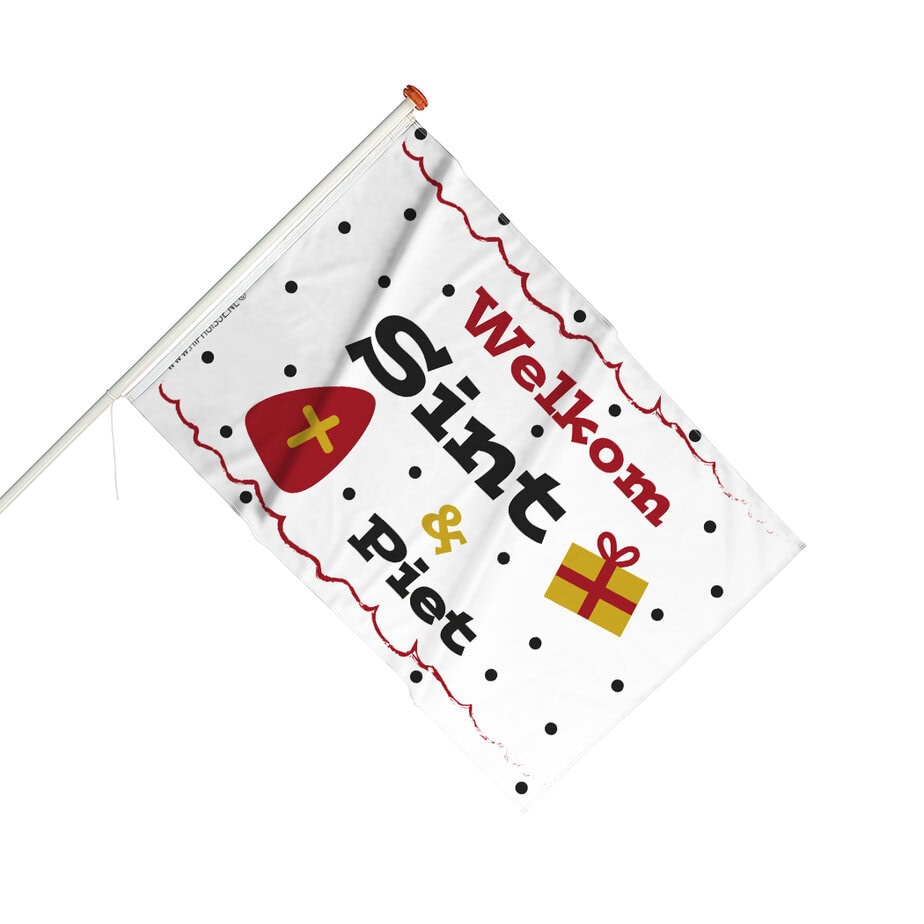 Vlag Welkom Sint en Piet | sinterklaasversiering 1 gevelvlag welkom sint en piet