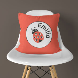 naamkussen lieveheersbeestje rood hiphuisje