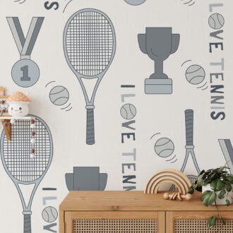 tennis behang XL wit hiphuisje