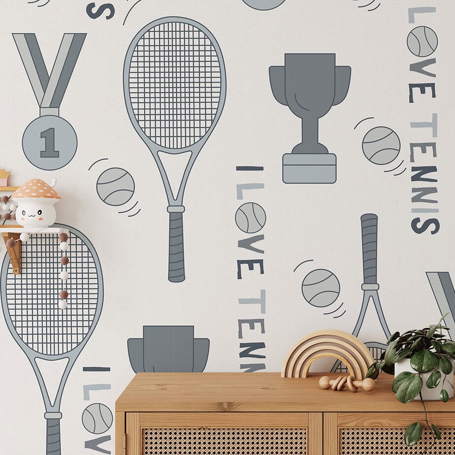 tennis behang XL wit hiphuisje