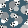 XL behang voetbalprint in blauw - restant 3 258 x 240 voetbal behang blauw grijs