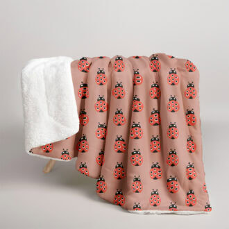 fleece deken lieveheersbeestjes oudroze meisjeskamer hiphuisje