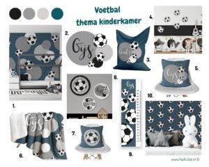 moodboard Inspiratie voor een kinderkamer met voetbal thema - hiphuidjr