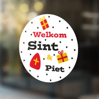 raamsticker welkom sint en piet - hip huisje