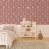 behang bloemetjes roze meisjeskamer hiphuisje