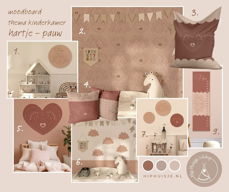 moodboard thema hartje pauw moodboard top 10 naturel meisjeskamer ideeën met hartje & pauw print