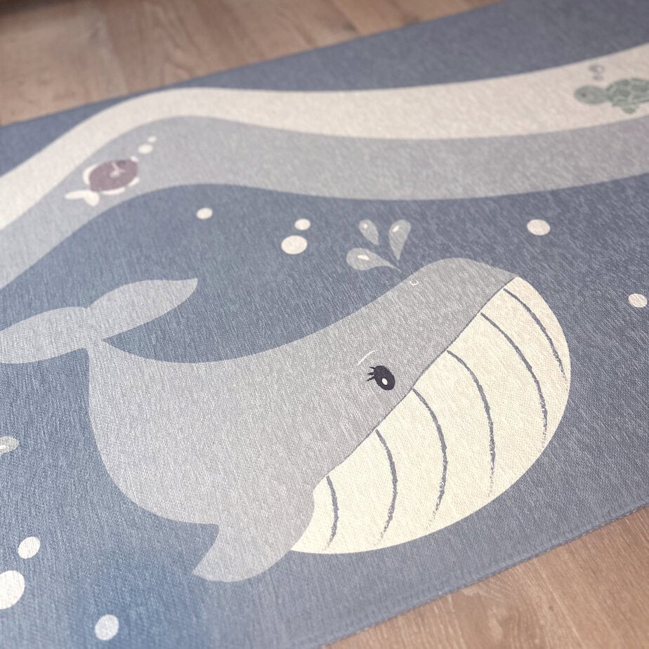 Vloerkleed met walvis print 2 vloerkleed met walvis print voor kinderkamer hiphuisje