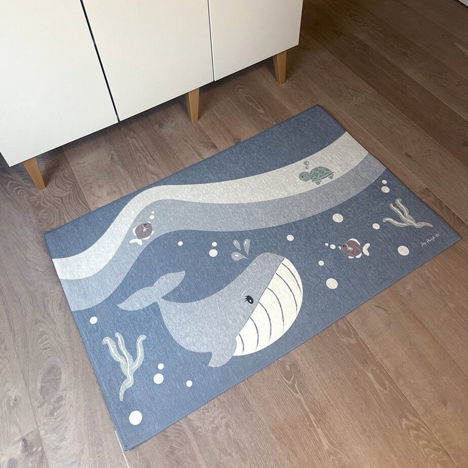 Vloerkleed met walvis print 1 vloerkleed walvis kinderkamer hiphuisje