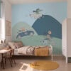 behang dieren onderweg wandvullend kinderkamer