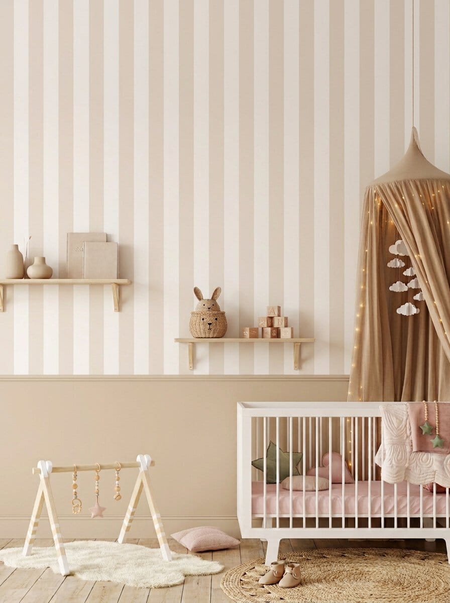behang met beide strepen voor de kinderkamer