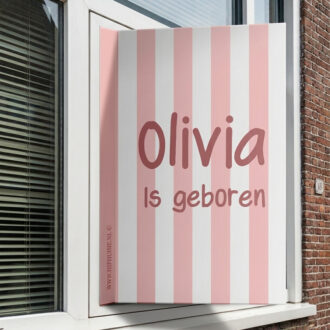 geboortebord meisje geboren met roze strepen kopiëren
