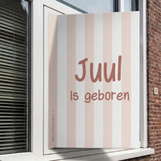 geboortebord naturel met strepen op bestelling gemaakt kopiëren