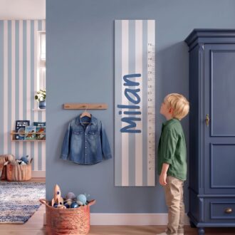 Home 16 groeimeter kinderkamer blauwe strepen