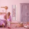 groeimeter kinderkamer meisje lila strepen