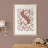 Naamposter naturel ruitjes met grote letter voornaam 5 naamposter naturel ruitjes voor de kinderkamer