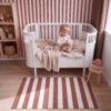 vloerkleed strepen bruin kinderkamer antislip microvezel