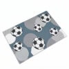 Vloerkleed voetbal kinderkamer blauw met grijs 4 vloerkleed voetbal blauw jongenskamer decoratie