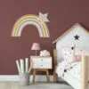 muursticker regenboog terracotta kinderkamer hiphuisje