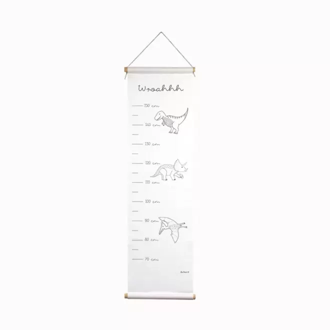 GROEIMETER dino witzwart dinosaurus kinderkamer hiphuisje