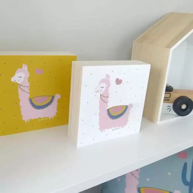 decoblokken lama okergeel wit roze meisjeskamer hiphuisje 7