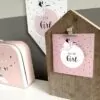 geboortekaartje kraamcadeau roze meisje koffertje kraammand hiphuisje