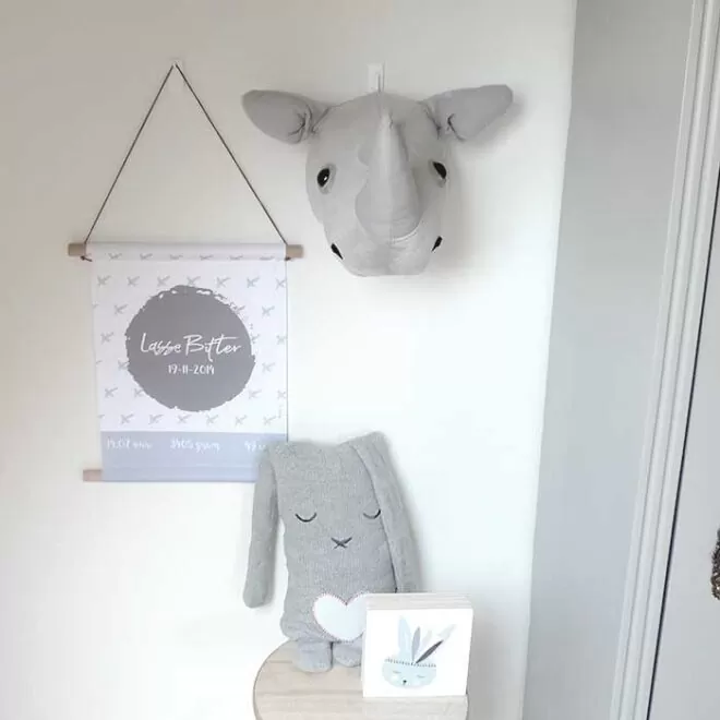 geboorteposter blauw babykamer kraamcadeau hiphuisje 2