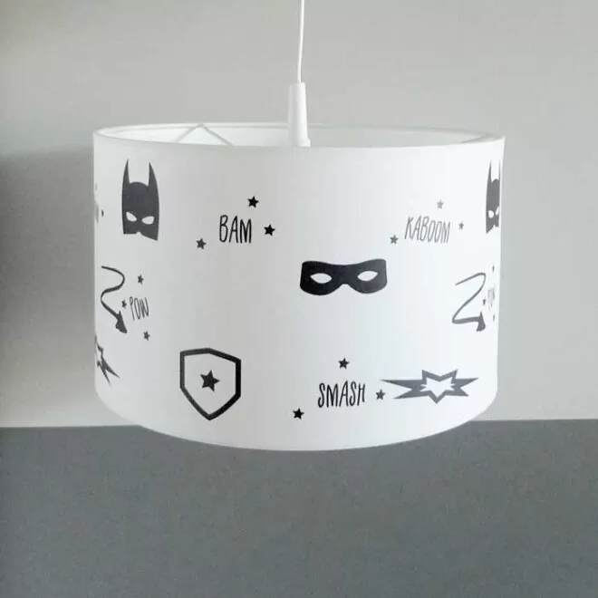 hanglamp superhero zwartwit superhelden hiphuisje 2