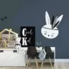 muursticker konijntje wit zwart kinderkamer 3
