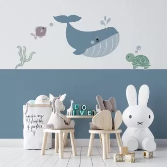 muursticker walvis voor de babykamer en kinderkamer hiphuisje