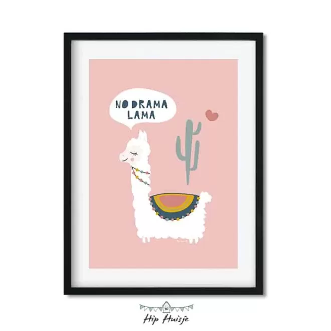 poster lama roze kinderkamer babykamer accessoires 3