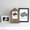posters en kaarten monochrome hip huisje