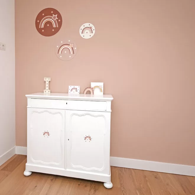 muurcirkels regenboog naturel kaartje kinderkamer hiphuisje 1