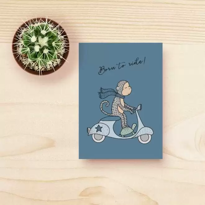 kaart aap kinderkamer verjaardag kind hiphuisje