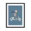 poster aap scooter kinderposter kinderkamer hiphuisje