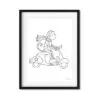 poster aap scooter zwartwit kinderkamer hiphuisje