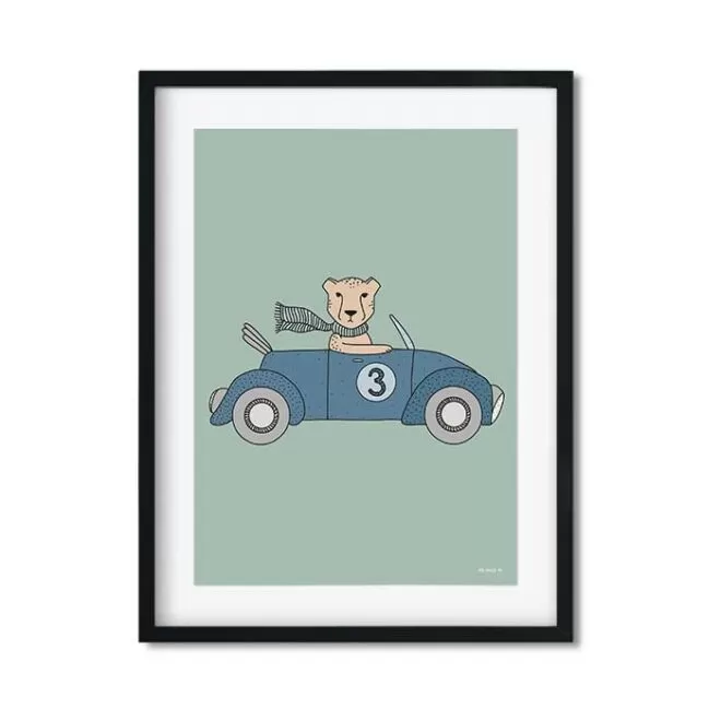 poster cheetah auto dieren kinderposter hiphuisje