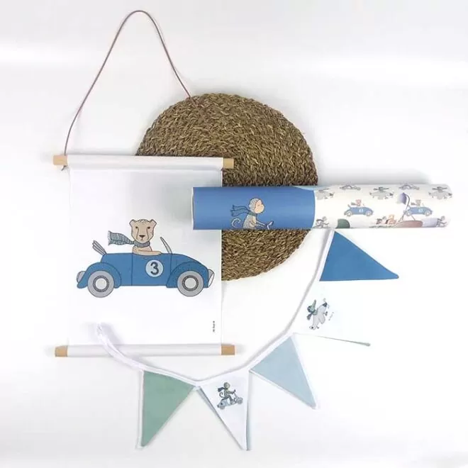 sfeer dieren onderweg poster kinderkamer hiphuisje