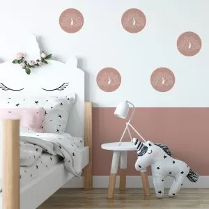 muurstickers pauw oudroze dots hiphuisje 1
