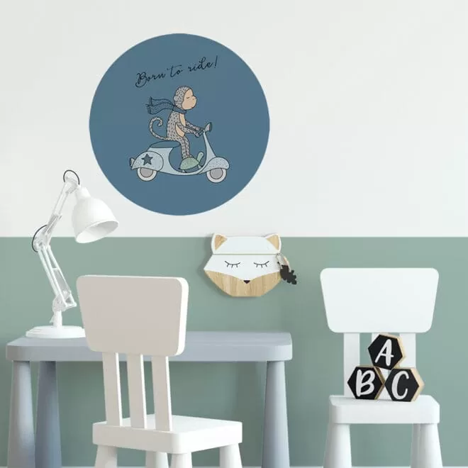 Muurcirkel aapje kinderkamer hiphuisje