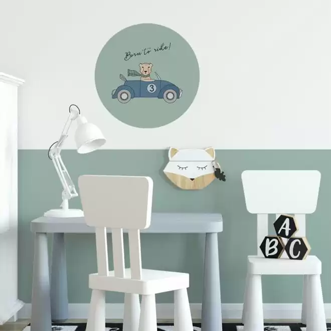 Muurcirkel cheetah groen kinderkamer hiphuisje
